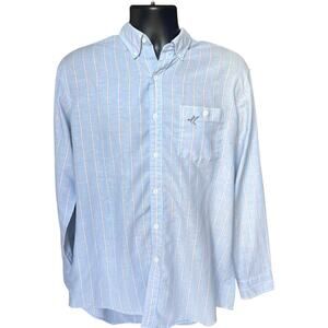Raintree Southern Collection Striped Button Down Shirt Blue Classic Fit 90s